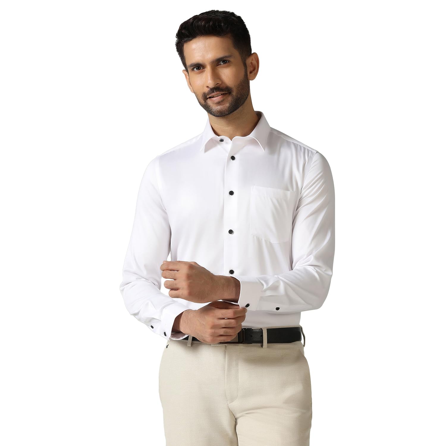 blackberrys Men Aqua Non Iron India Slim Fit Shirt | Solid Aqua Shirt with Full Sleeves, Smooth Finish and Structured Design for Office and Smart Casual Wear | Sizes 36–48-picture-41