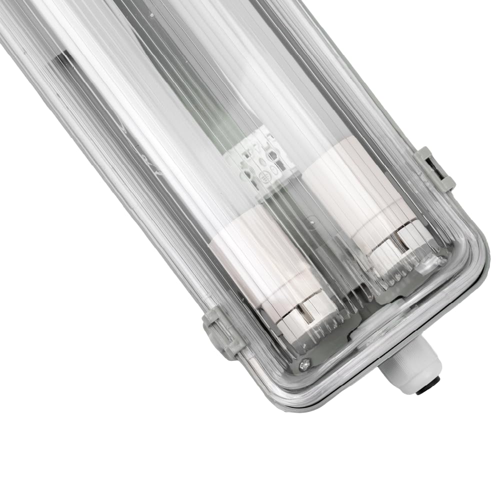 LUXULA LED Wannenleuchte 150cm mit 2x 22W LED Röhren T8 G13 Sockel, 4000K Neutralweiß, 4400lm - IP65 Feuchtraumleuchte für Werkstatt Keller Garage