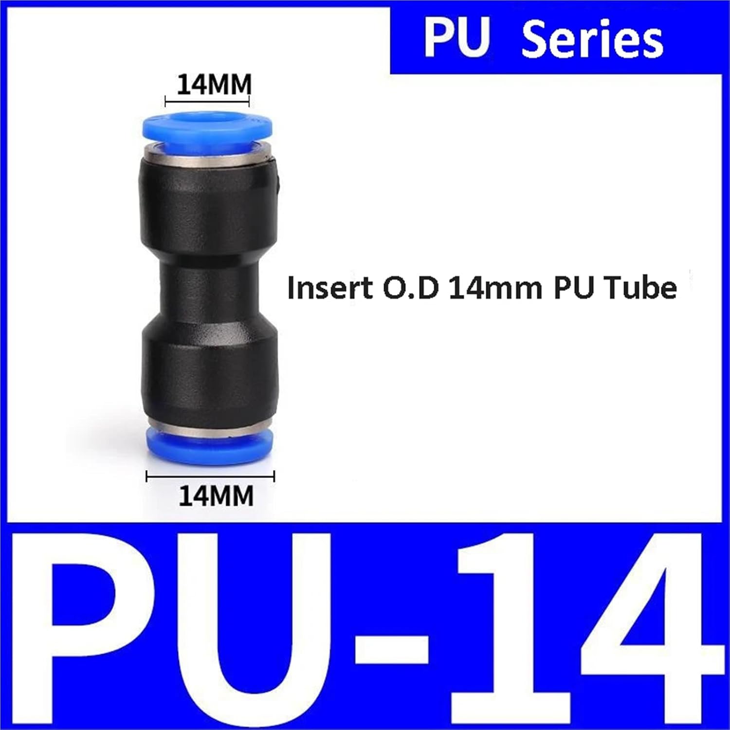 Plastic Connectors PU PG 4-10mm Air Water Hose Tube Push In Straight Air Quick Connector 1Pcs(PU14)