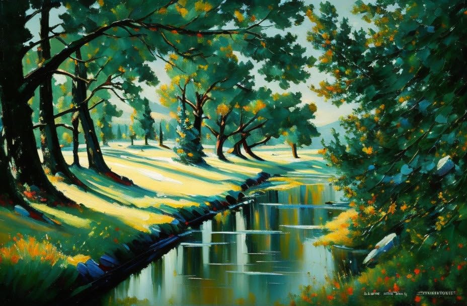 Toile murale paysage Meechi peinture à l'huile sans cadre 50x70 cm