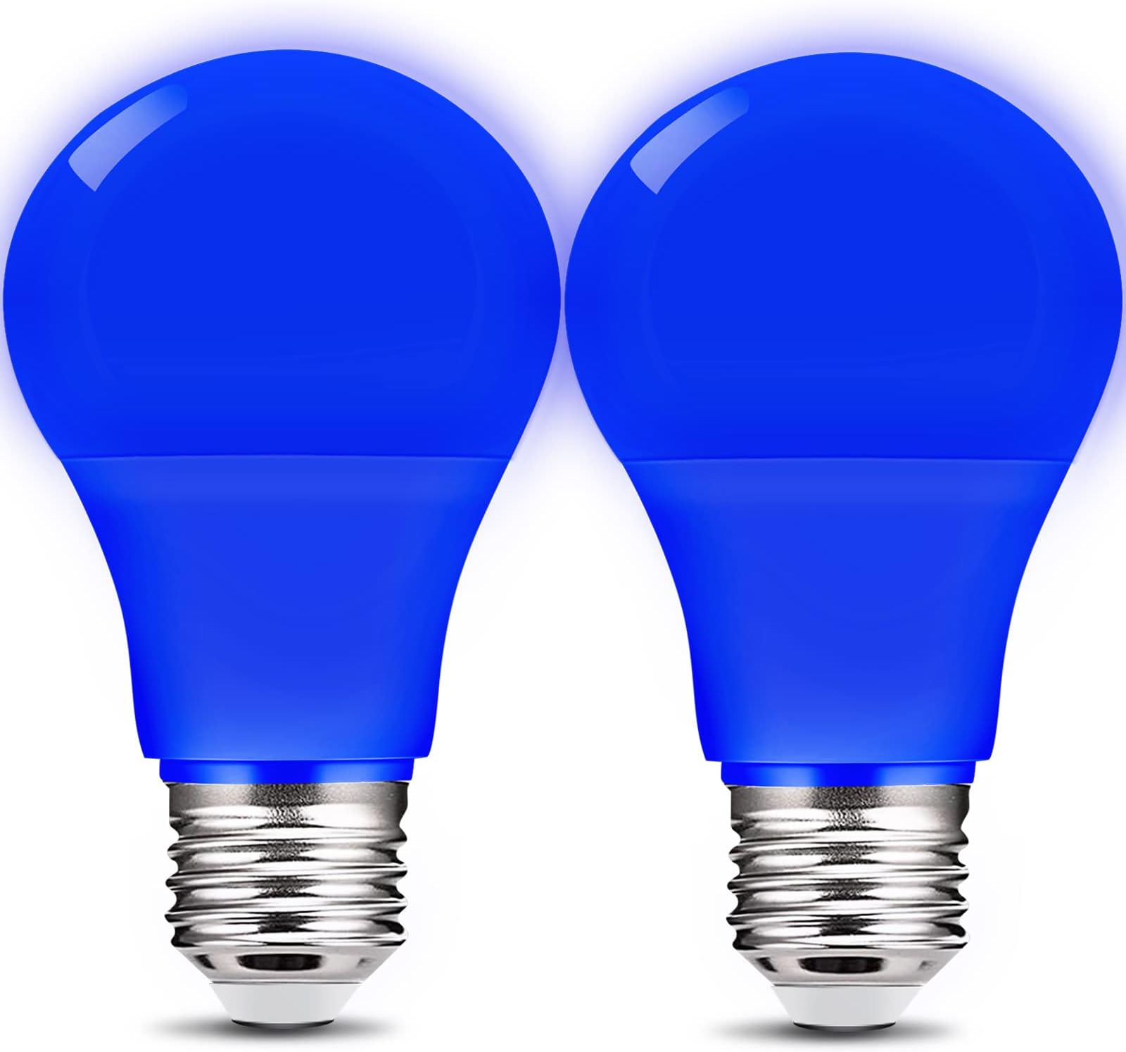 Blue Light Bulb 9W (60W Equivalent) E26 Base, LED Colored Light Bulbs for Halloween Christmas Party Holiday Lighting 2-Pack