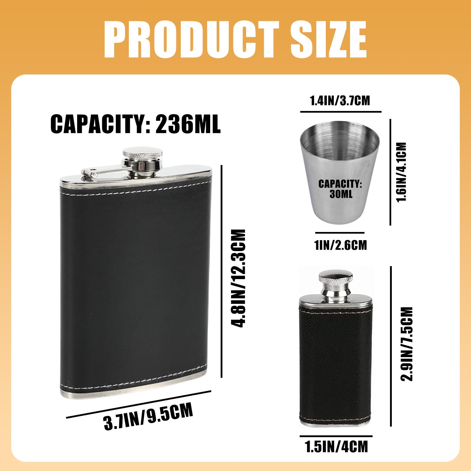 4 Fiaschette Da Tasca In Acciaio Inox Da 200 Ml – A Prova Di Perdite, Portatili E Leggere Per Whisky E Liquori, Ideali Per Campeggio, Escursioni, Feste E BBQ, Regalo Pratico