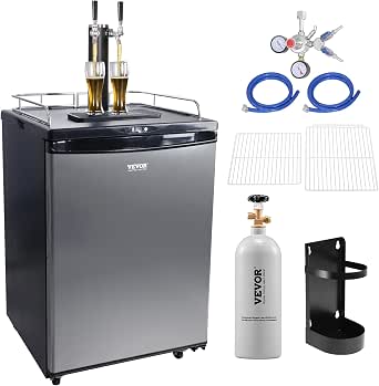 VEVOR Dual Tap Commercial Draft Beer Dispenser Kegerator with 5lbs CO2 Tank