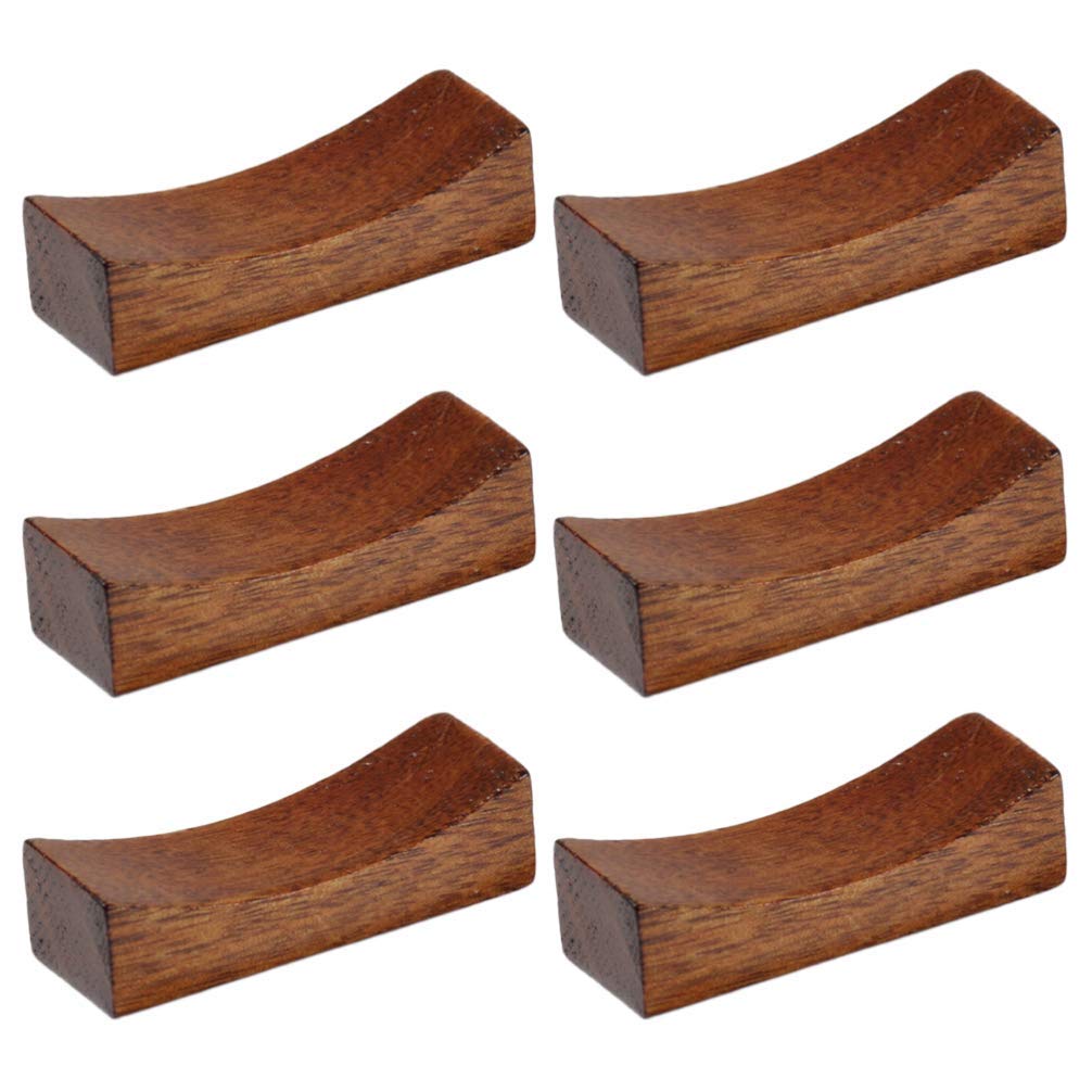 MRKU Chopstick Rest Chopsticks Holders Restaurant 6pcs Wooden Cute Dinner Spoon Stand Fork Rack Utensil Cutlery Stand Style