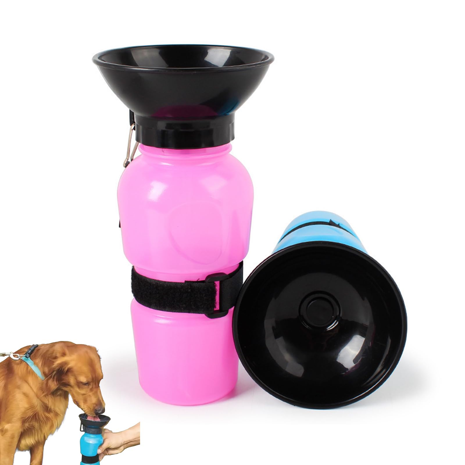 Kakbrt Botella de agua portátil para perros de 500 ml, botella de agua portátil para perros, gatos, botella de agua de viaje con dispensador para beber, fácil de mantener a las mascotas hidratadas en