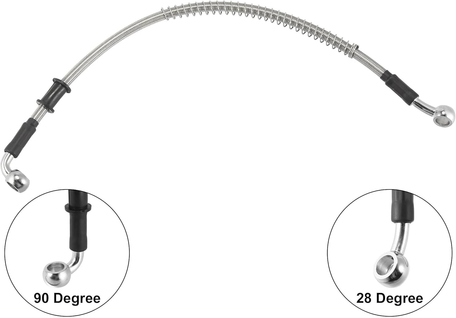 Universal 40cm 50cm 80cm 90cm 110cm 120cm Motorcycle Brake Clutch Oil Hose Line Pipe Hydraulic Reinforced Braided Motorcycle Oil Hoses Line Pipe