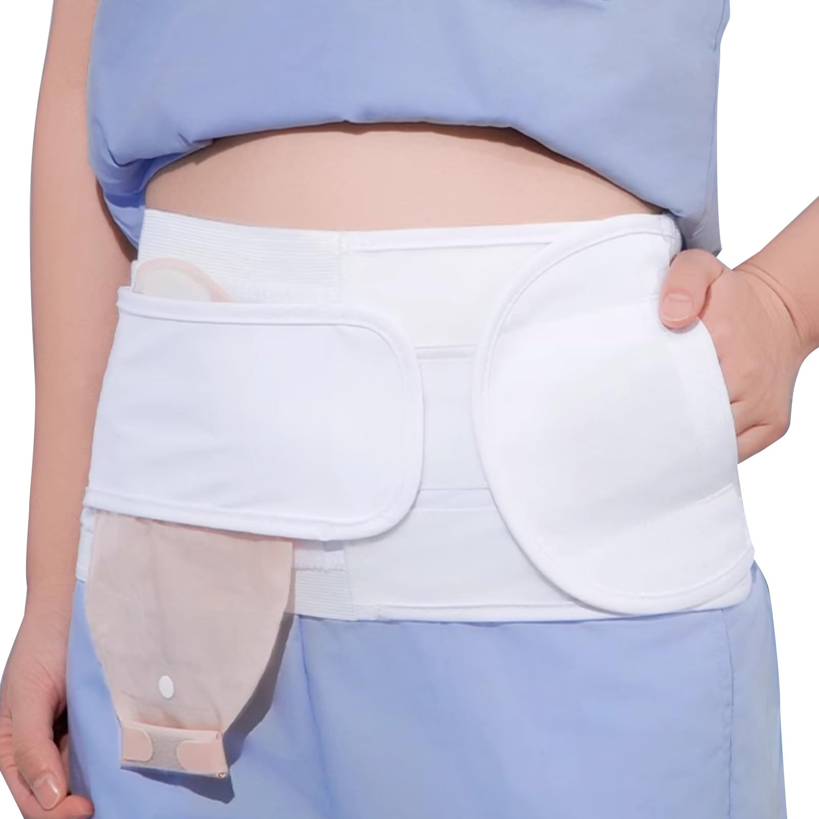 Fascia Addominale Post Operatoria, Fascia Elastica Lombare, Design Regolabile, Protezione Completa, Unisex, per la Cura di Colostomie e Ileostomie(M)