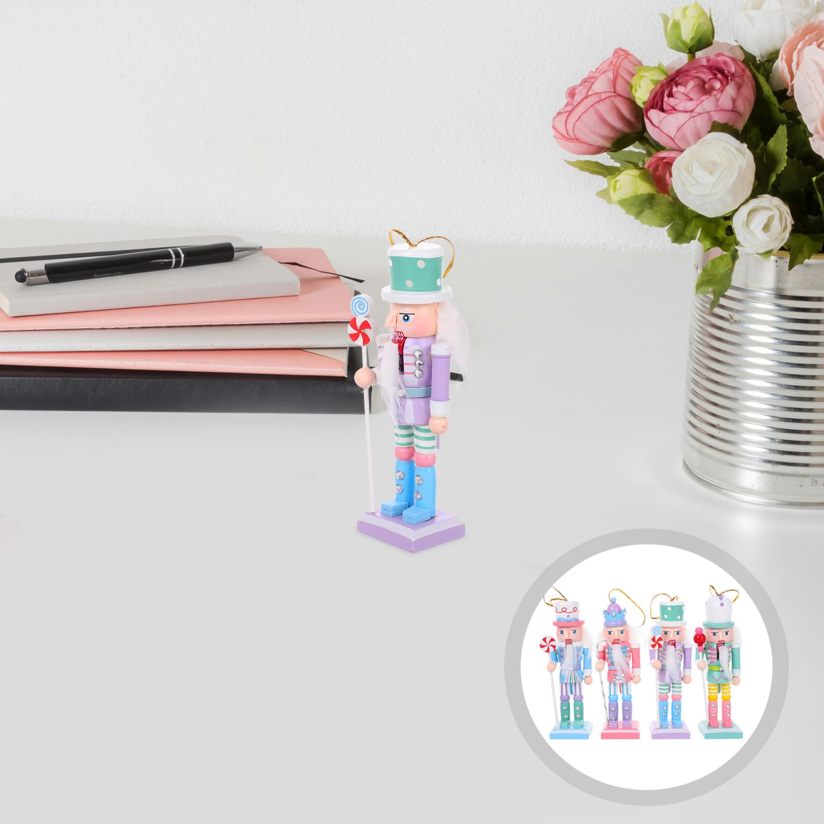 Alipis 4pcs Traditional Nutcracker Soldier Ornaments Xmas Decorative Figures for Christmas Tree Wall Door Safe Material for Holiday Decor and Festive Celebrations