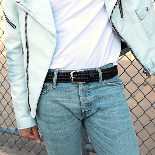 Falari Men's Braided Belt 100% Genuine Leather Stainless Steel Buckle 35mm3