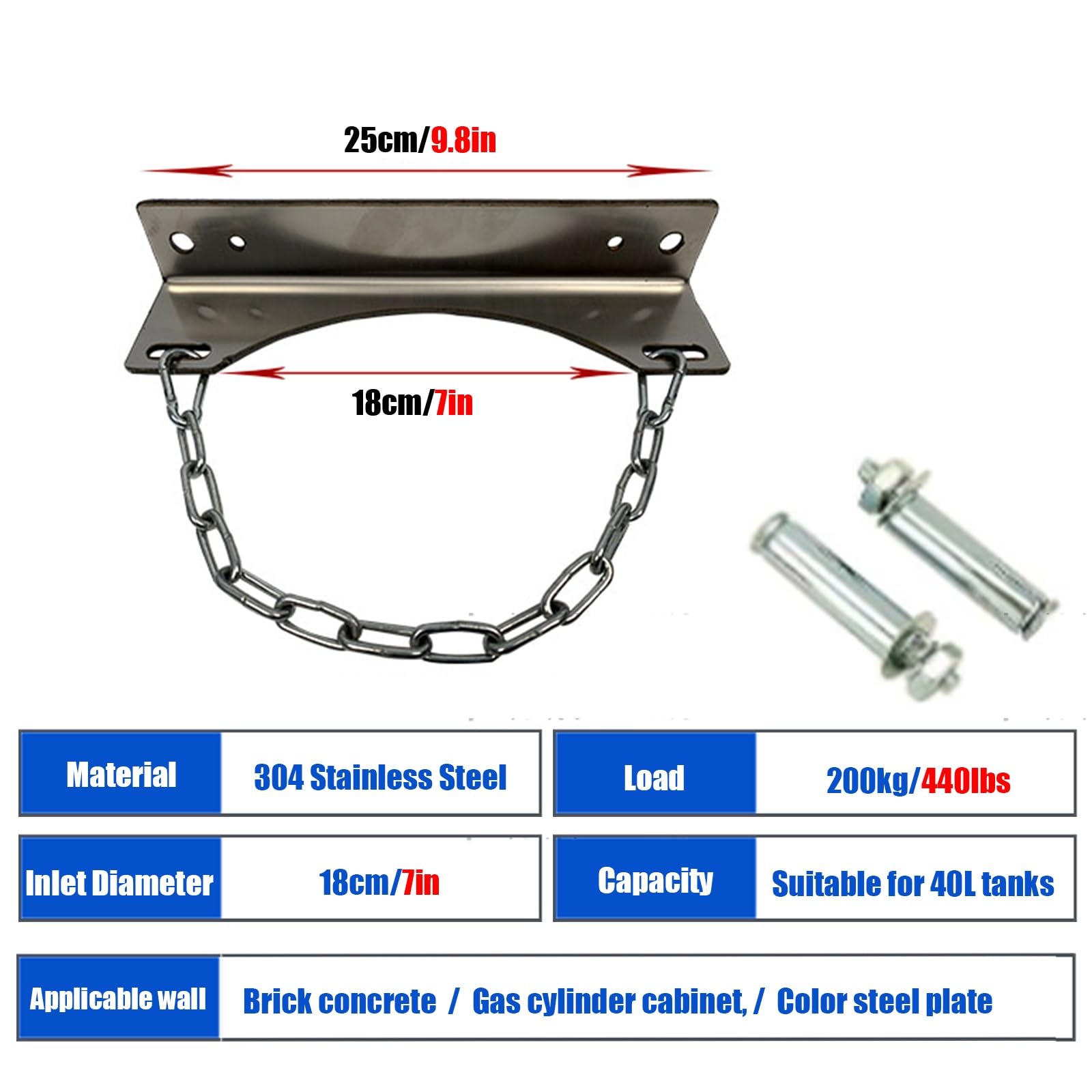 Generico Supporto per bombole di Ossigeno in Acciaio Inox - Resistente e Sicuro per Uso Interno/Esterno in ospedali, cliniche e fabbriche - Soluzione Ideale per Lo stoccaggio di apparecchiature Medic