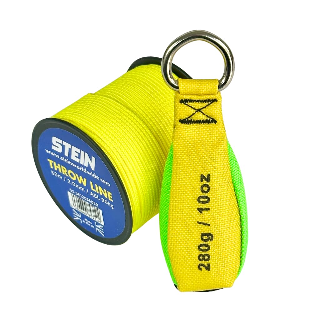 Stein Yellow Throw Line Kit – 50M 2.0Mm Neon Throwline & 280G/10Oz Throw Weight Arborist Rope Placement Kit –