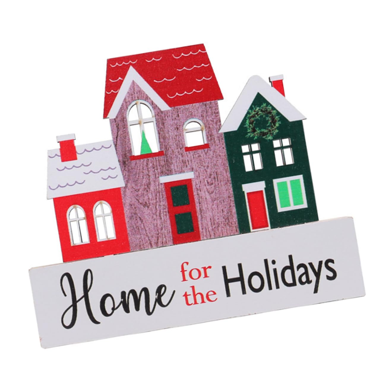 Cabilock Miniature House Christmas Decor Xmas Table Decor Wooden Ornament for Christmas Party