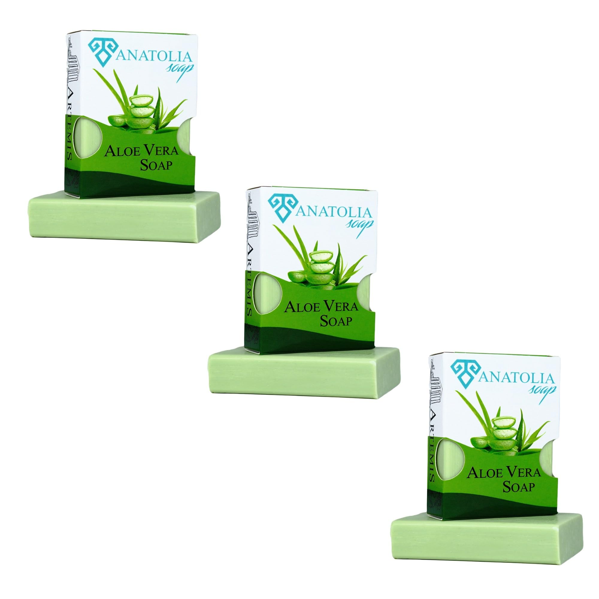 Aloe Vera Soap, For Men and Women Natural Organic For Body and Face 3.5 Oz 3 Count (pack Of 1)