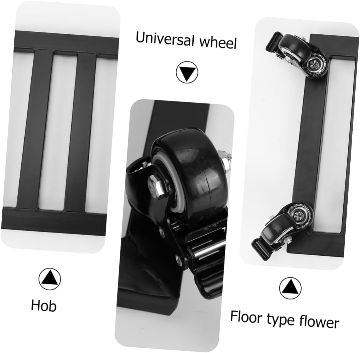 Iron Plant Dolly Rolling Wheels Heavy Duty Plant Stand for Indoor and Outdoor Use Black Metal Flower Pot Tray Design for Easy Mobility and Stability