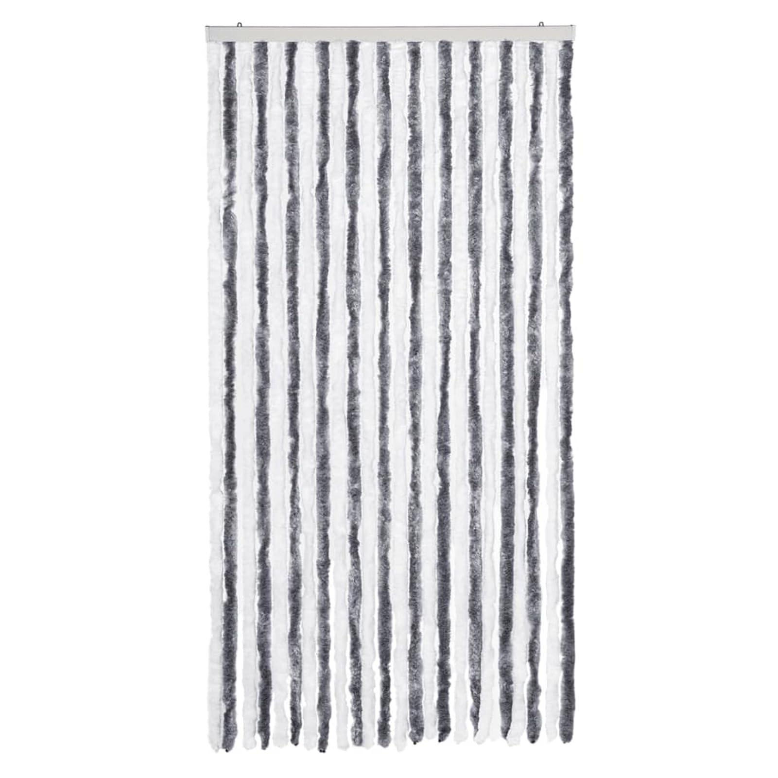ZEYUAN Tenda Antimosche Grigio e Bianca 100x230 cm in Ciniglia,Tenda Antimosche per Finestre e Porte Leggera Resistente all'Acqua Silenziosa Zanzariera Antiisetti-377370