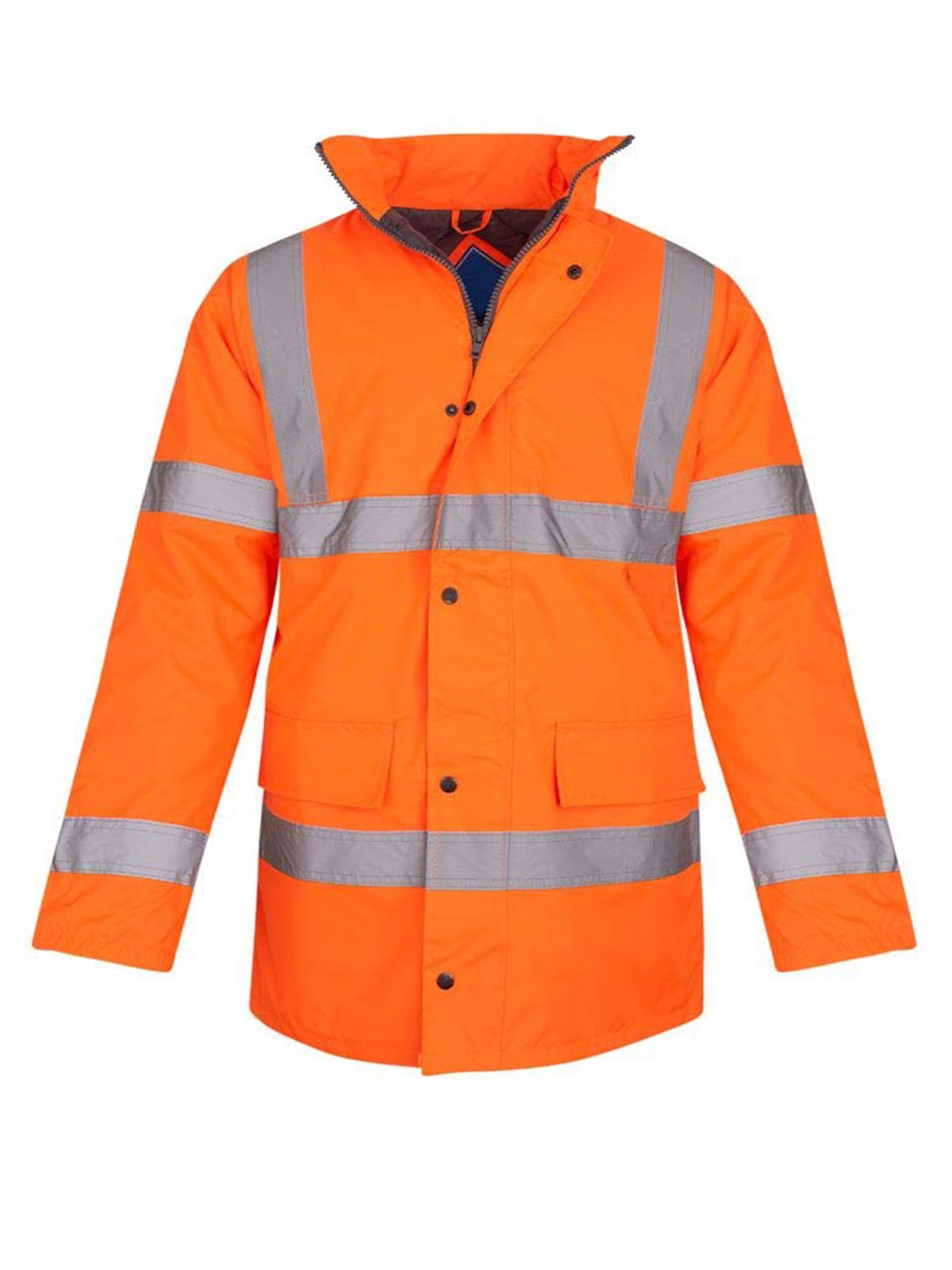 Hi Vis Viz Jackets High Visibility Parka Workwear Security Safety Fluorescent Hooded Padded Waterproof Work Wear Jacket Coat