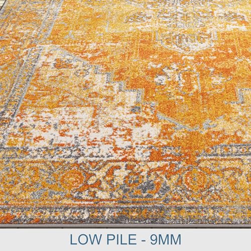 Asiatic Edits Low Pile Vintage Burnt Orange Indoor Rug for Living room Bedroom, Conservatory, Hallway, Large Area - Image 3