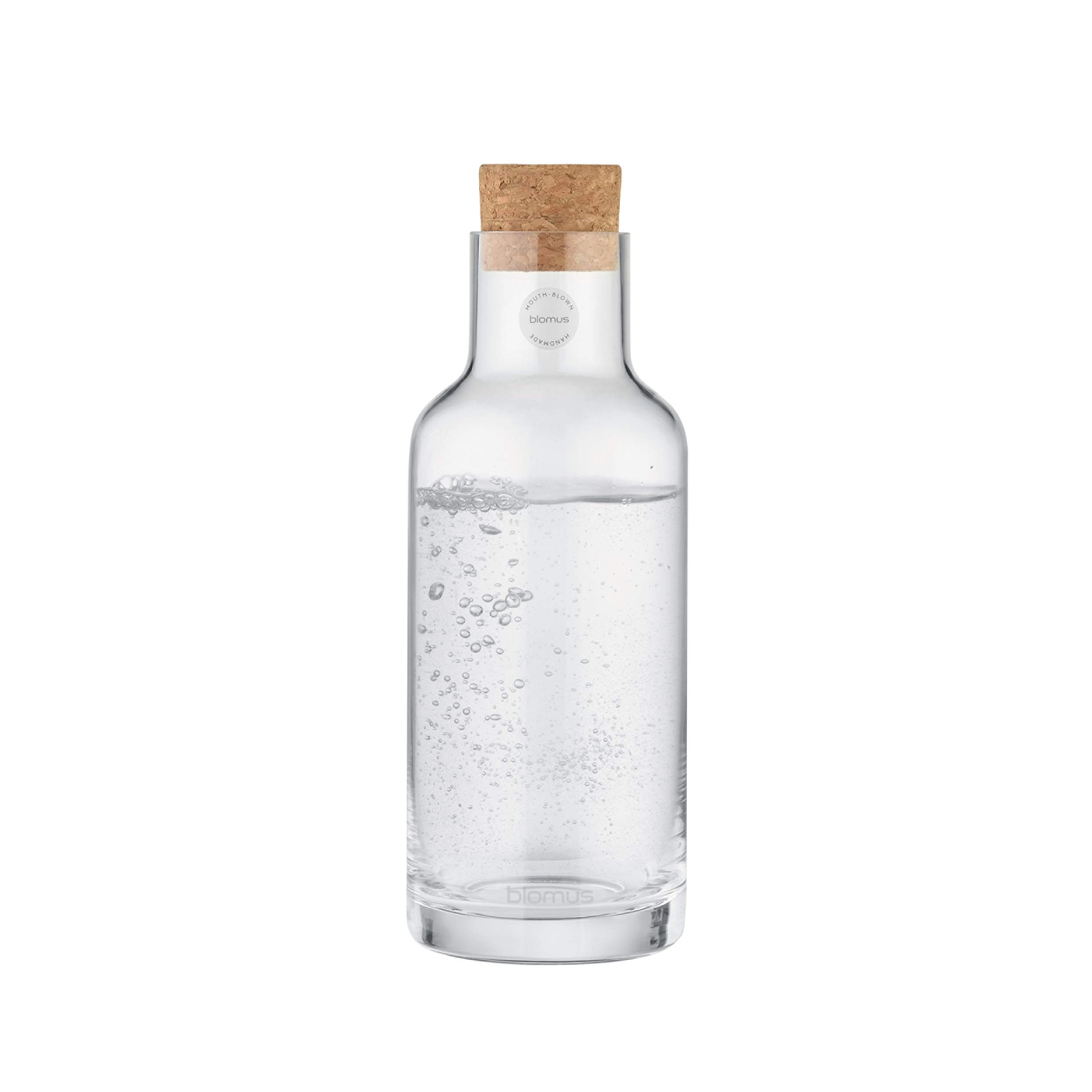 blomus Wasserkaraffe -HYDRA- | Glaskaraffe 1 Liter mit Korkdeckel | Wasserkrug Farbe Clear | 9B x 26H cm