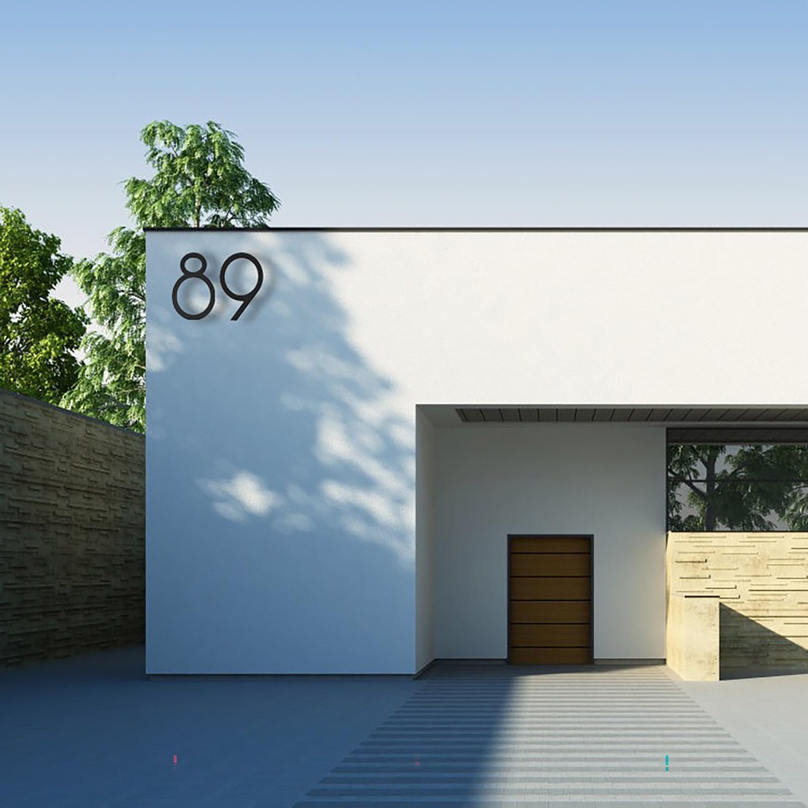 12 Zoll Hausnummern, moderne Metall-Edelstahl-Türnummer, 30 cm schwarze Briefkasten-Adresse-Schild mit Schrauben, für Wohnung, Wanddekoration, Straße, Garten, Büro, Café, Zimmer, Hotel(1)