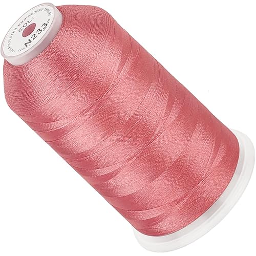 New brothread - Single Huge Spool 5000M Each Polyester Embroidery Machine Thread 40WT for Commercial and Domestic Machines - Salmon Pink (Janome Color)