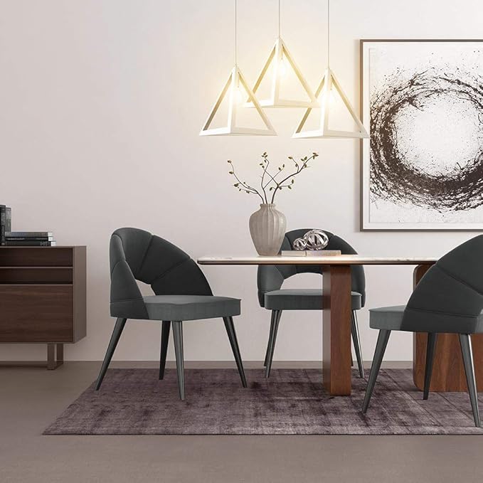 BAKAJI Bakaji hanglamp plafondlamp piramide 30 cm van metaal modern design lamphouder E27 lamp max. 40 W verlichting meubels thuis met montageset (wit) photo 2