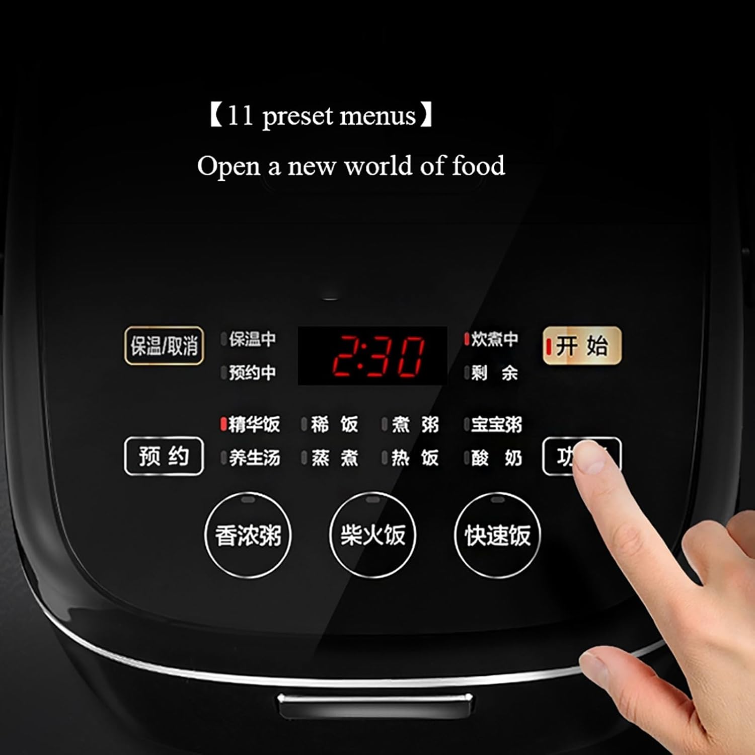 Mini Rice Cooker (2L) 24H Reservation Rice Cooker, Lock Heat Non-stick Inner for Family Dormitory，for 1-3 People 220-240V US/EU