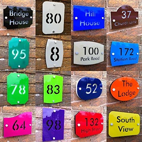 DSD Supplies ltd Personalised Acrylic House Sign Plaque with House Number & Street Name | Door Modern Glass Effect