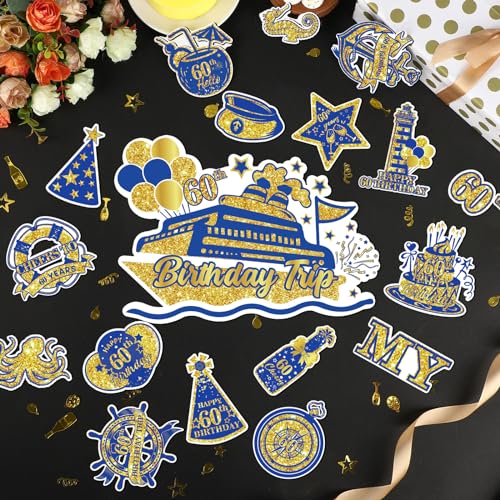 Imanes decorativos rectangular prism azul dorado 25 unidades miniatura 3