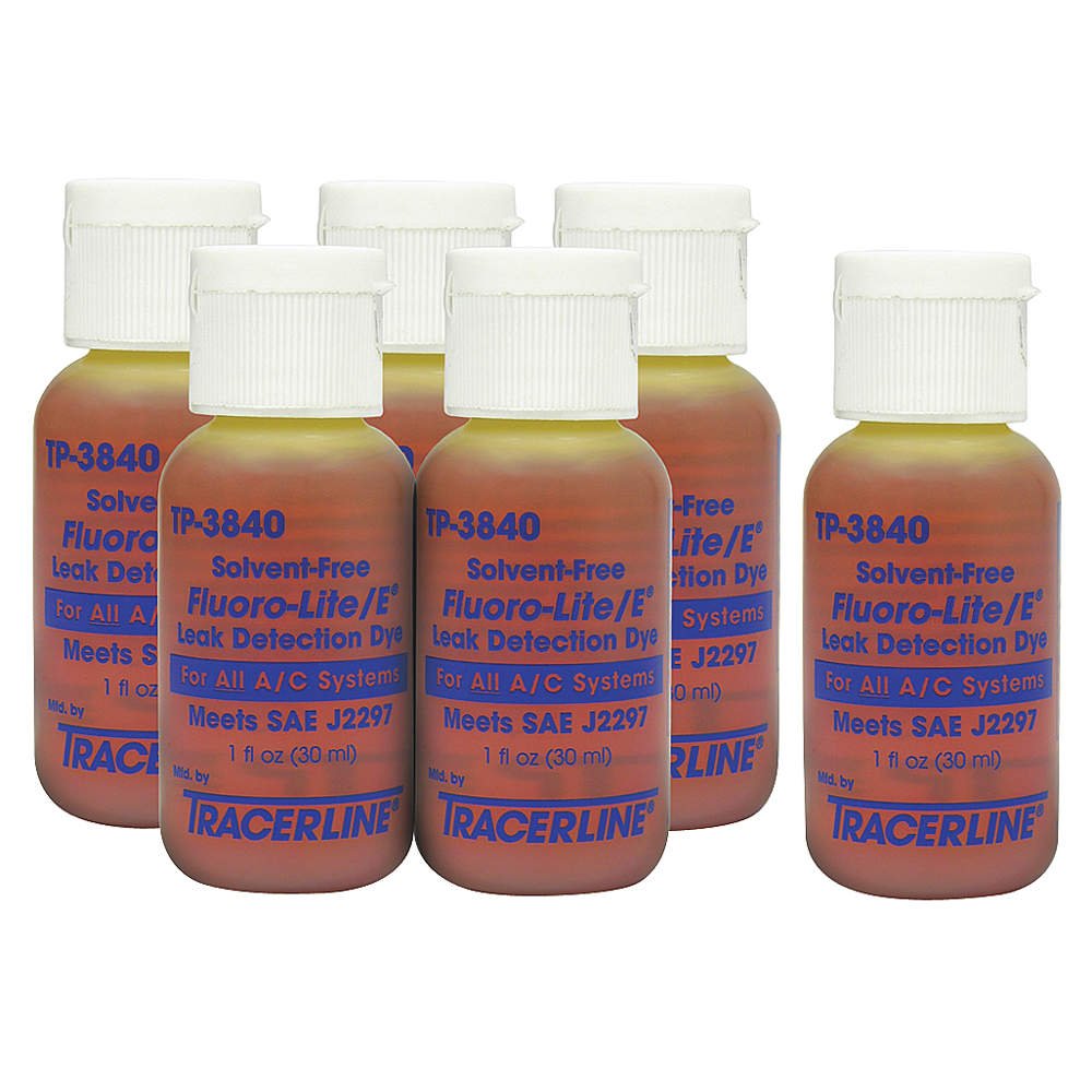 Tracer Fluoro-Lite Universal Bottled A/C Dye, Case of (6) 1 oz. bottles (TP-3840-0601)