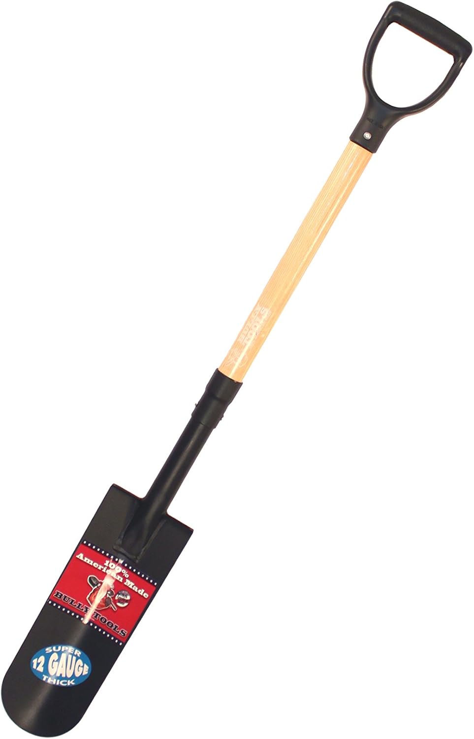 BULLY TOOLS 72535 12 Ga. 14" Drain Spade. American Ash Dgrip Handle.