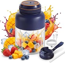 Portable Wireless Juicer Cup,Dual Lid - 28/45 Oz Electric Juicer Cup,USB Rechargeable,for Gym, Travel & Camping,Fruit Juice,Protein Shakes & Smoothies (Blue, 800ml/28oz)