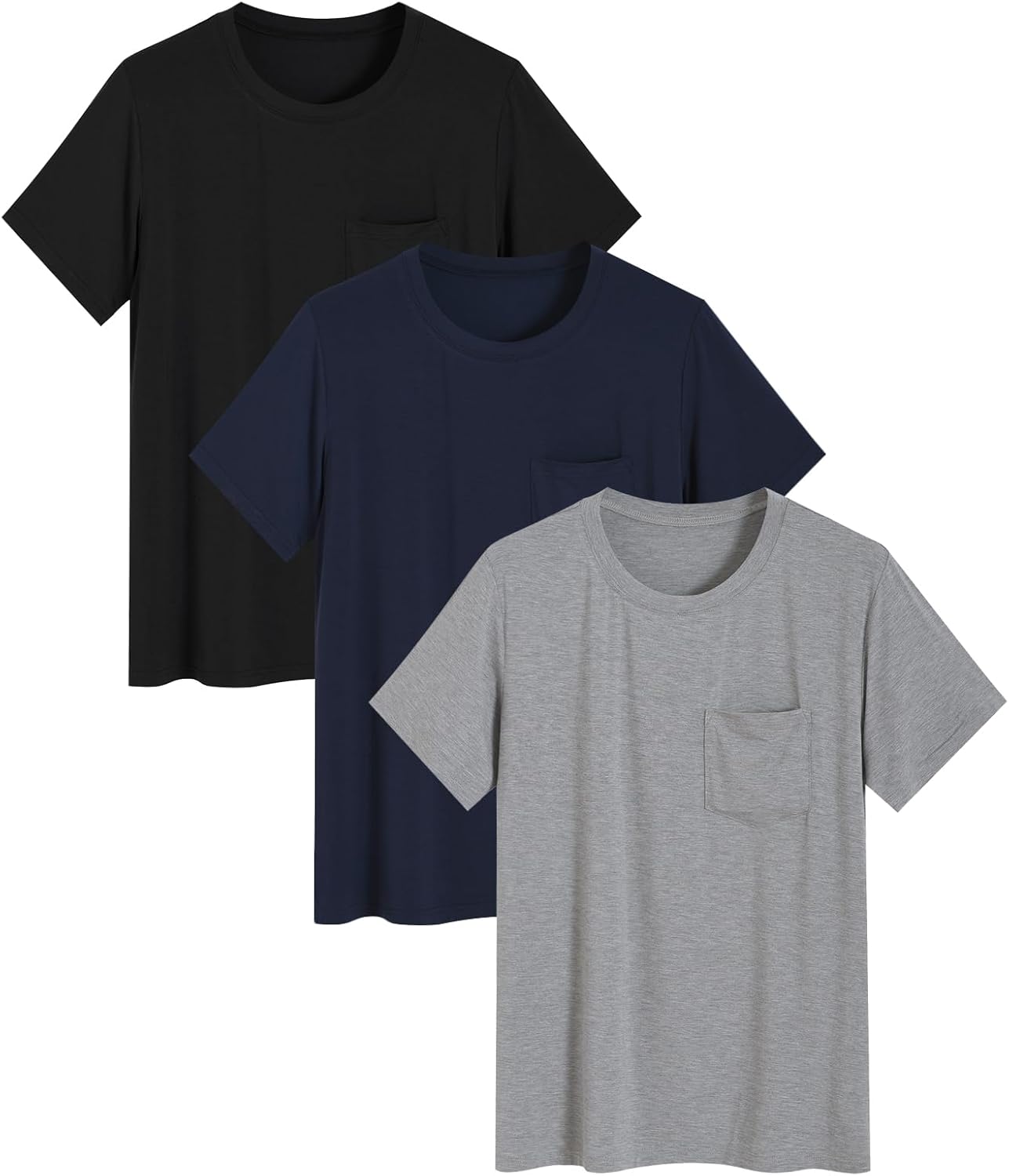 Latuza Men's Bamboo Viscose Pajama Top Short Sleeve Cooling Sleep Shirt