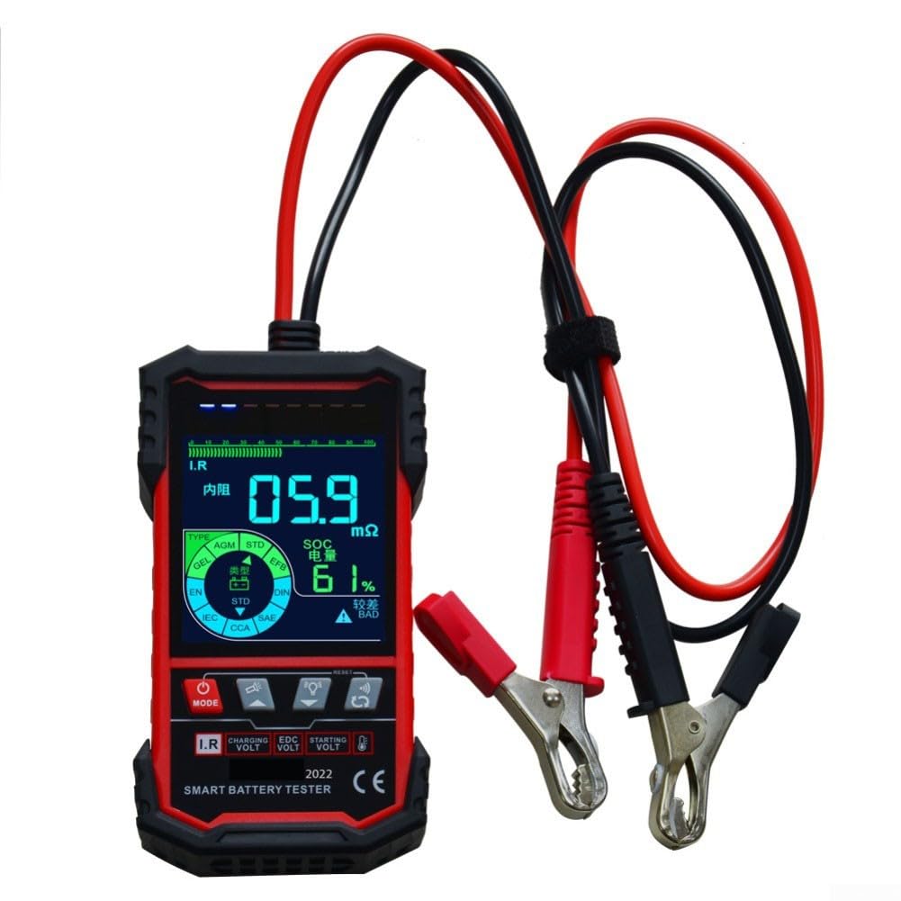 Tester di carico della batteria 12 V/24 V per auto con display digitale, CCA e analisi della capacità, materiale ABS, alta precisione per chip intelligente, adatto per proprietari di auto e tecnici di