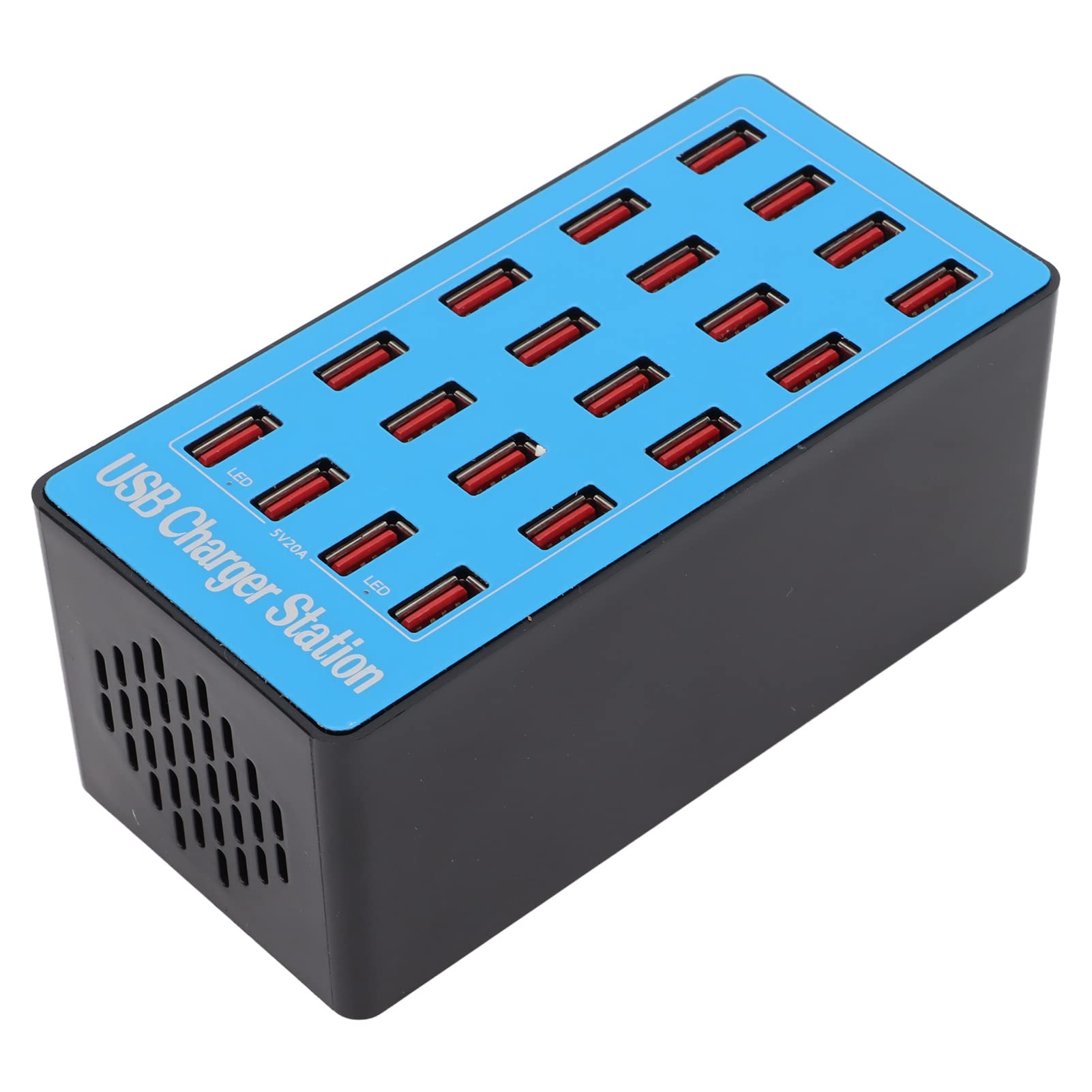 Bewinner Cargador USB Estación de Carga USB 100W 20 Puertos USB Hub Cargador Adaptador de Corriente de Pared Estación de Carga Rápida para Teléfono Inteligente Tableta Computadora Portátil(EU)