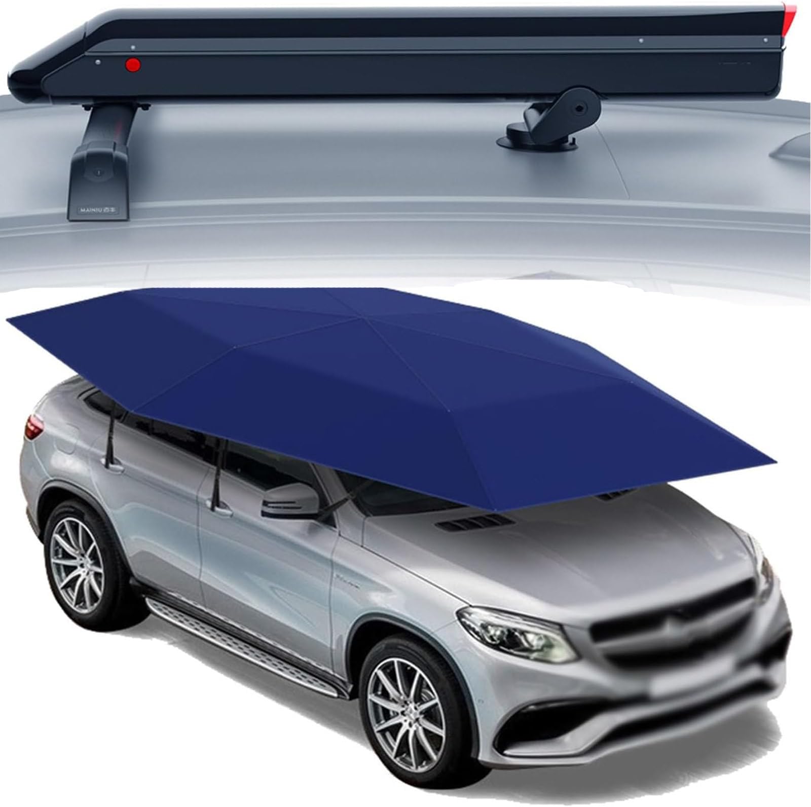 Fully-automatic Carport,Tent Movable Carport,Folded Portable Automobile Protection Car Umbrella Canopy,for Outdoor Tent,Remote Control Automatic,navyblue-4.9 * 2.3m