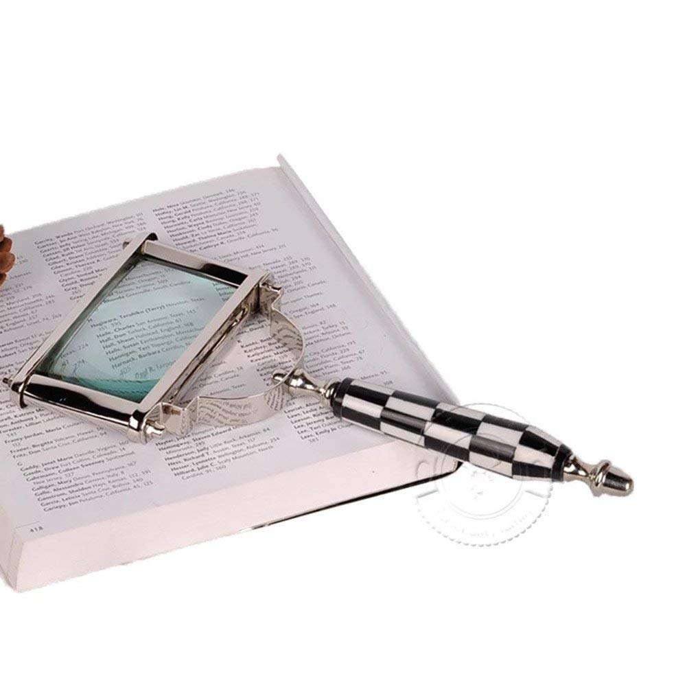 Lupa de Vidrio Rectangular de Mano 5X para Personas Mayores, jóvenes, Estudiantes, Libros de Lectura, investigación de Plantas, manijas cómodas Made in China
