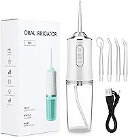 Irrigador Oral Bucal Portátil Premium 220ml – Jato de Água Supersônico com 3 Modos, Limpeza Profunda para Dentes, Gengivas e Aparelho Ortodôntico