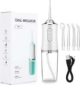 Irrigador Oral Bucal Portátil Premium 220ml – Jato de Água Supersônico com 3 Modos, Limpeza Profunda para Dentes, Gengivas e Aparelho Ortodôntico