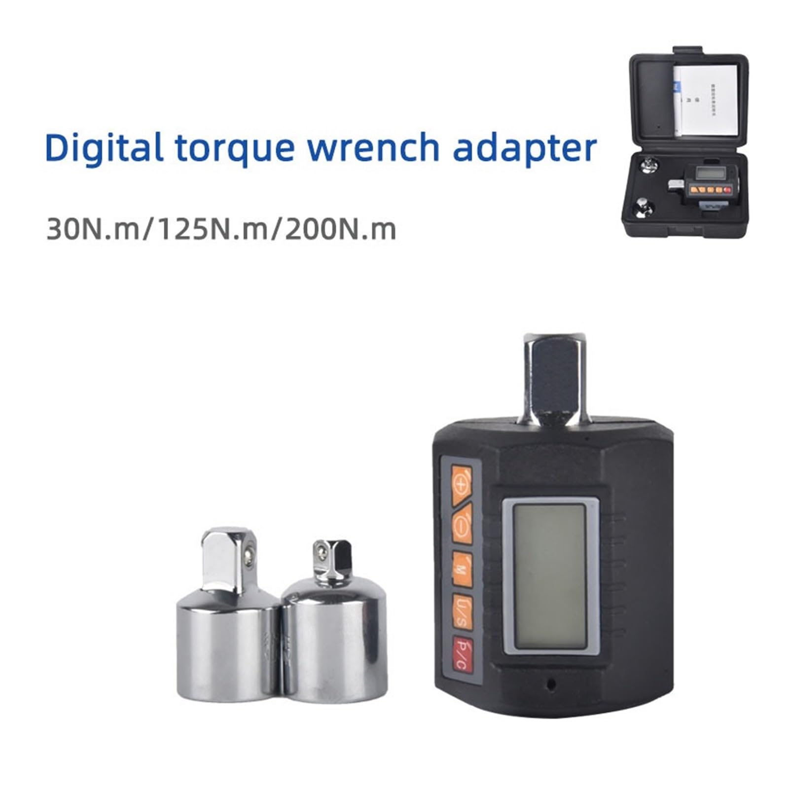 Einstellbarer 1/2-Zoll-Digital-Drehmomentschlüssel-Adapter, elektrischer Drehmomentmesser for die Reparatur von Fahrrädern und Autos Präzise Messung(3-30nm)
