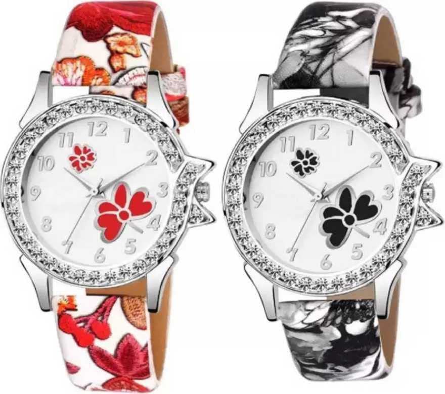 pass pass Analogue Womens & Girls Watch (White Dial Multicolored Strap) (Pack of 2) (B07DD2FM25) Amazon Price History, Amazon Price Tracker