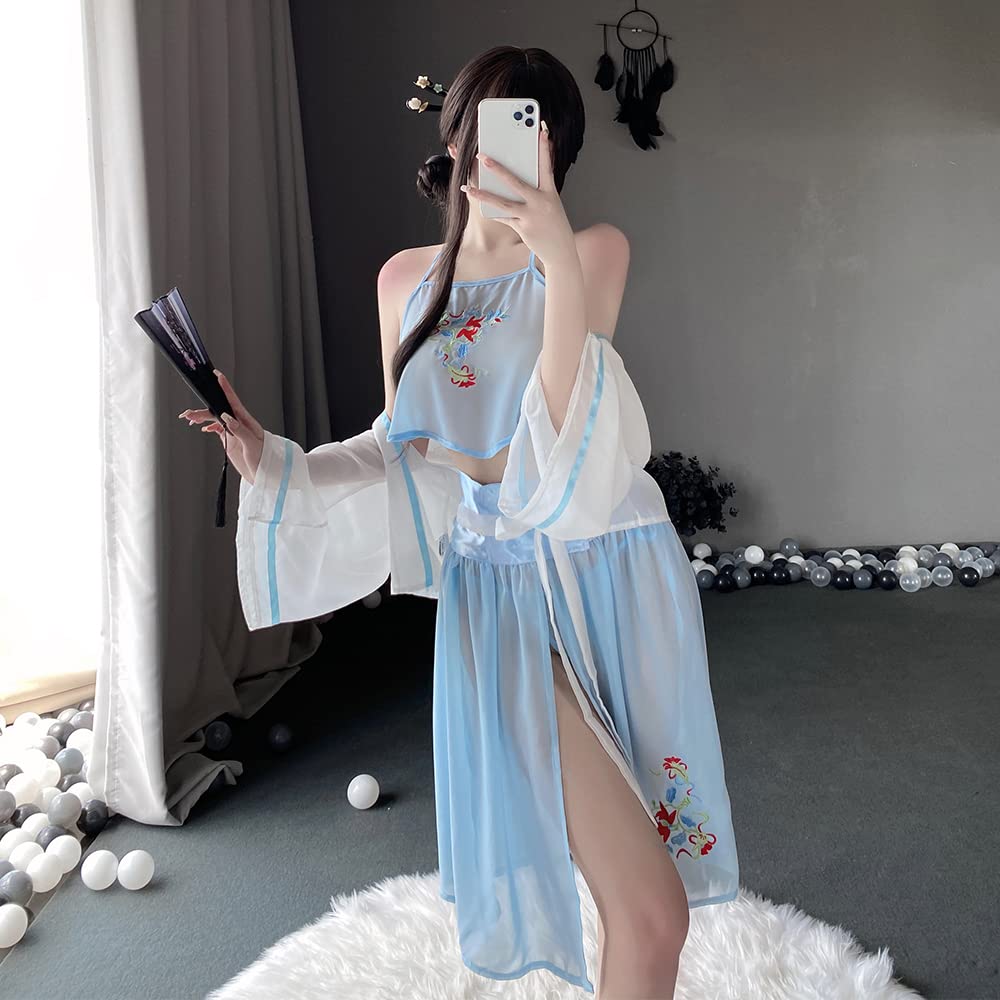 QNCLO Women's cosplay sexy pajamas Chinese cheongsam Japanese geisha dance underwear