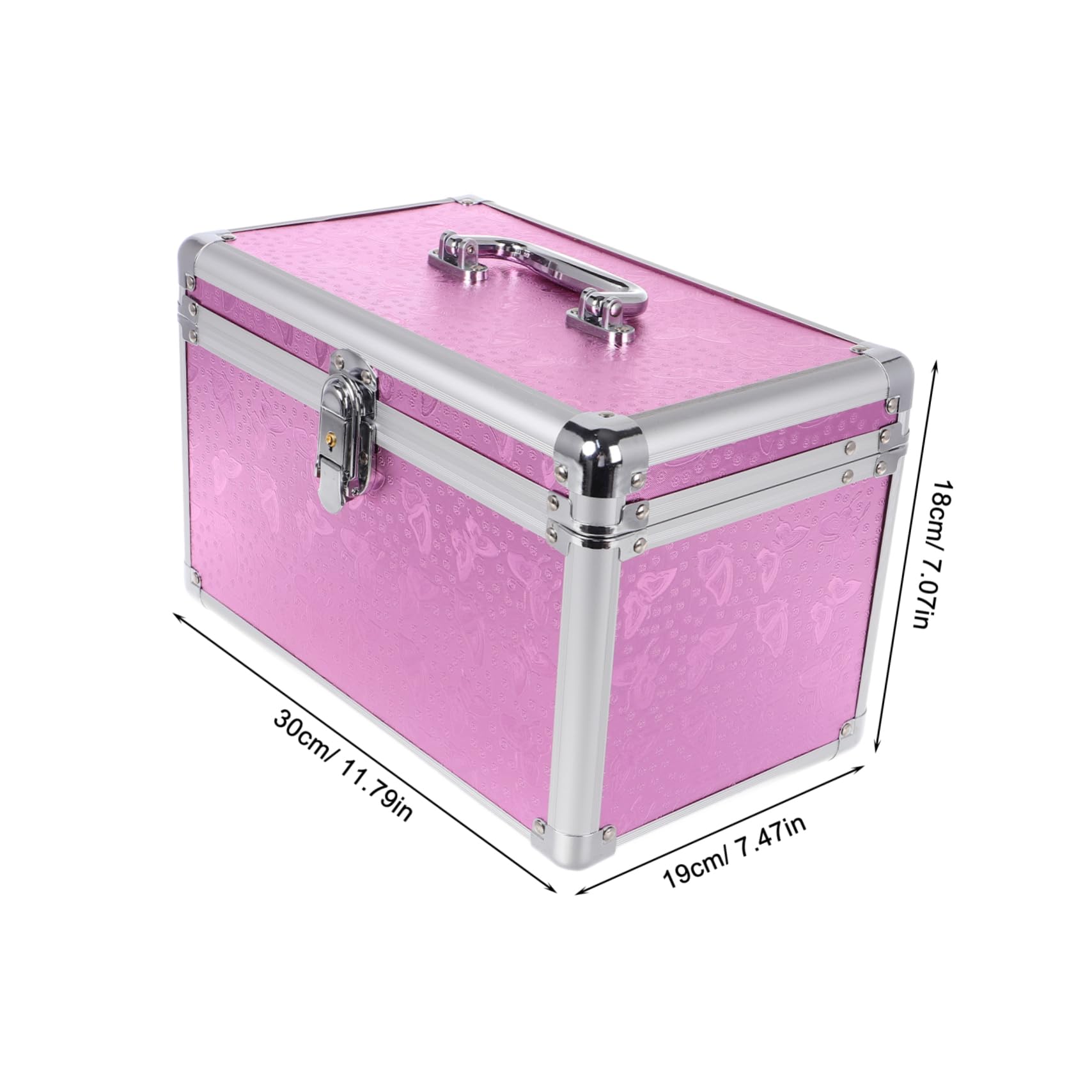 VOSAREA Valigia Portaoggetti in Lega di Alluminio Rosa, Grande Capacità, con Manico, per Medicinali e Pillole, Pratica per Viaggi e Trasferte di Lavoro