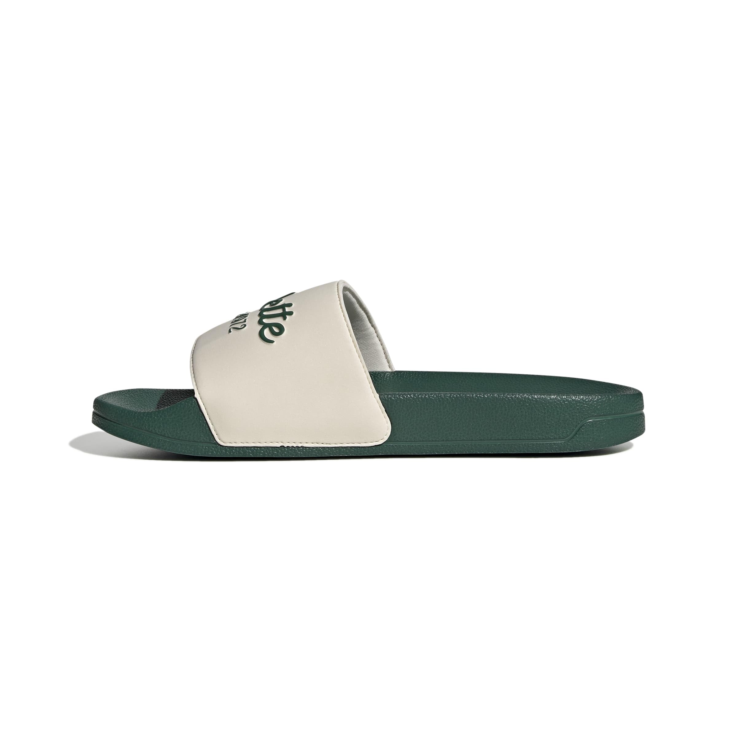 adidas Unisex Adult Adilette Shower Slide Wonder White/Collegiate Green/Collegiate Green 12 Women/11 Men