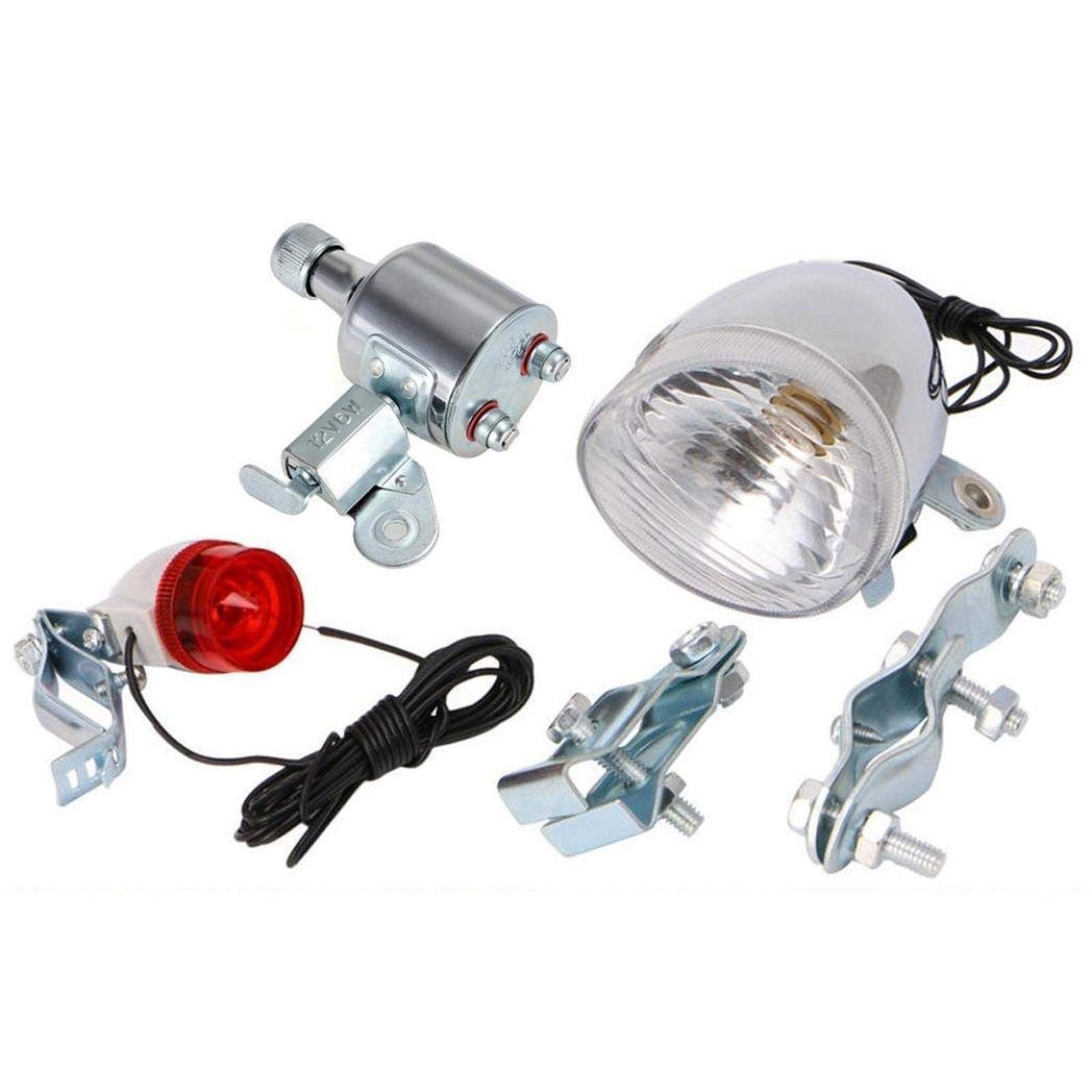 Luces de bicicleta, luces de bicicleta, luces de bicicleta, faros delanteros y luces traseras alimentadas por dínamo de ciclismo Juego de luces traseras de bicicleta que se adapta a todas las biciclet