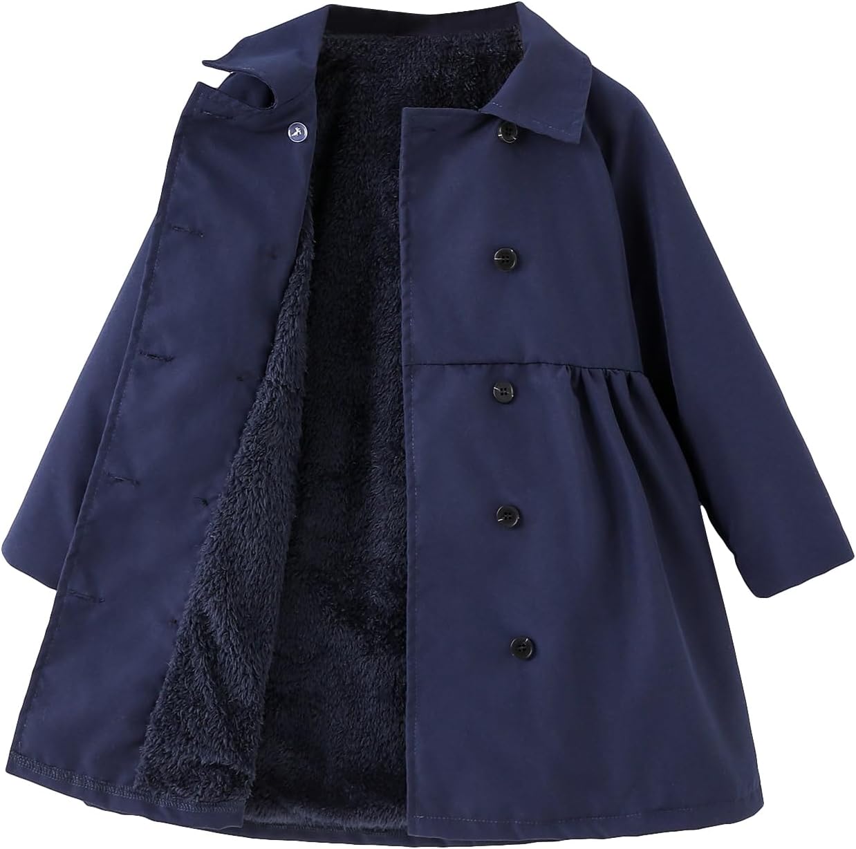 SOLY HUX Toddler Girl's Double Breasted Long Sleeve Trench Coat Teddy Lined Outerwear Winter Pea Coats