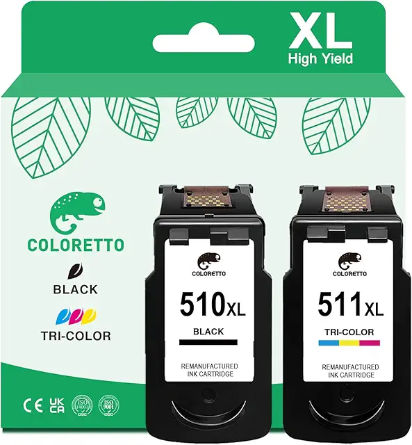 Cartouche encre Canon 510 et 511 remanufacturée COLORETTO haute capacité