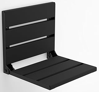 Folding Wall Mounted Teak Wood Shower Seat, ADA Compliant Durable Bath B...