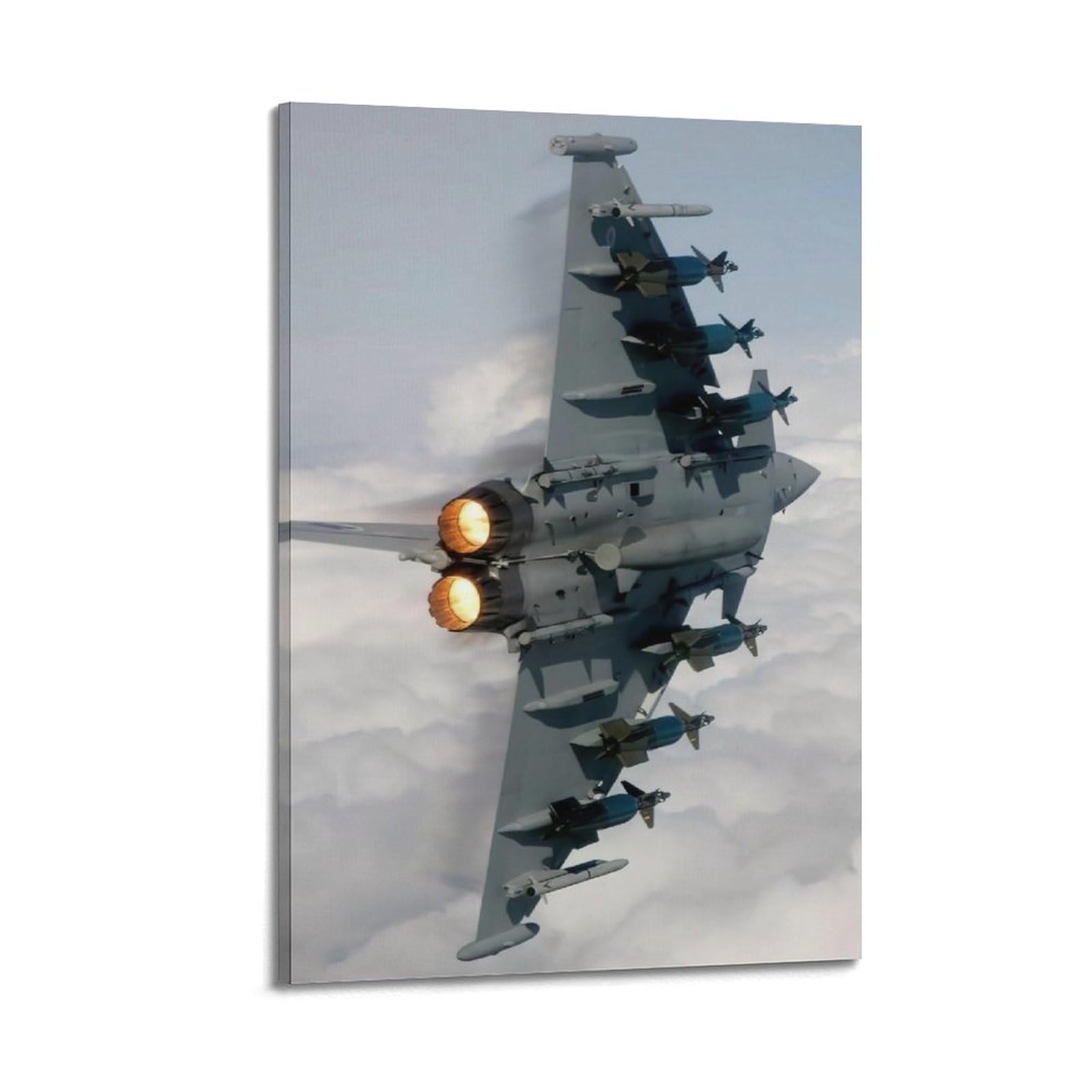 Military Fighter Aircraft Poster Typhoon Fighter Jet Decorative Painting Canvas Art Picture 12x18inch(30x45cm)