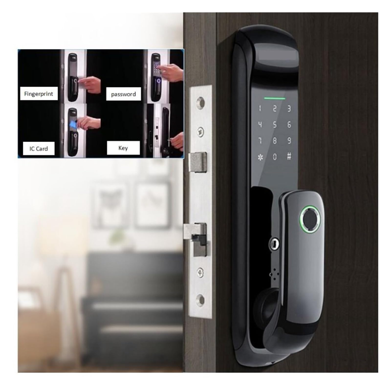 La Serratura Intelligente con Chiave for Scheda IC con Impronta Digitale for sbloccare Viene Spesso utilizzata negli Appartamenti, in Famiglia e negli uffici (Color : TT with Gateway)