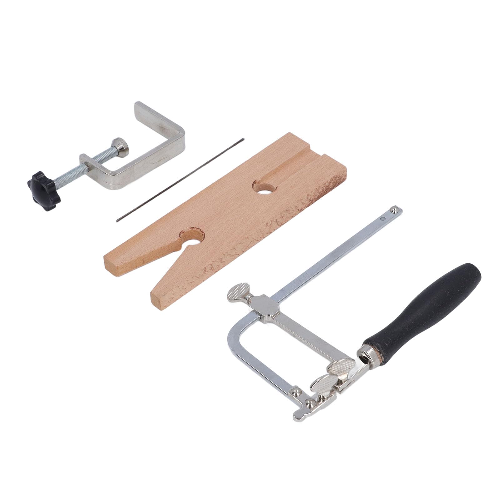 Kit de Sierra para Joyería 3 en 1 con Abrazadera VC, Abrazadera en C y 12 Cuchillas de Repuesto para Corte de Joyería, Elaboración de Metal, Madera y Cera